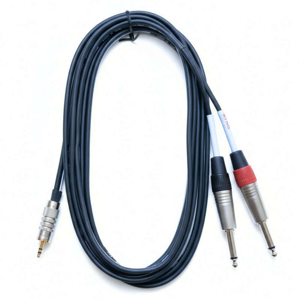 EWI IPSS-10 3M Stereo 3.5mm Jack To 2 x 6.3mm Jack Cable-Cannon Sound And Light