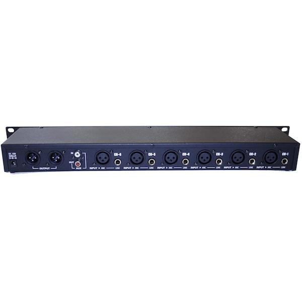 EWI ML-620E 6 Channel Rack-Mountable 1RU Mic/Line Mixer-Cannon Sound And Light