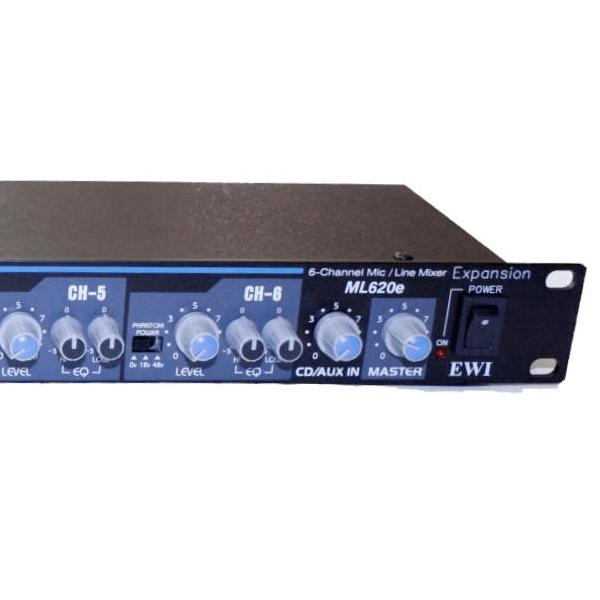 EWI ML-620E 6 Channel Rack-Mountable 1RU Mic/Line Mixer-Cannon Sound And Light