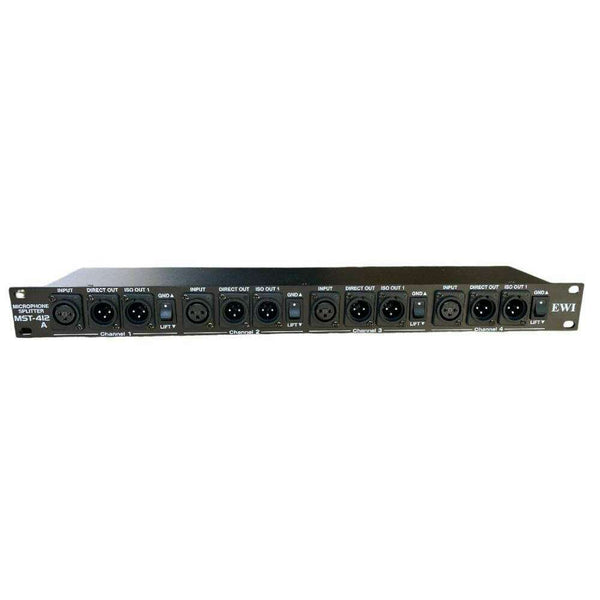 EWI MST-412A 4 Channel by Three Way Isolated XLR Rack-Mountable Transformer Splitter