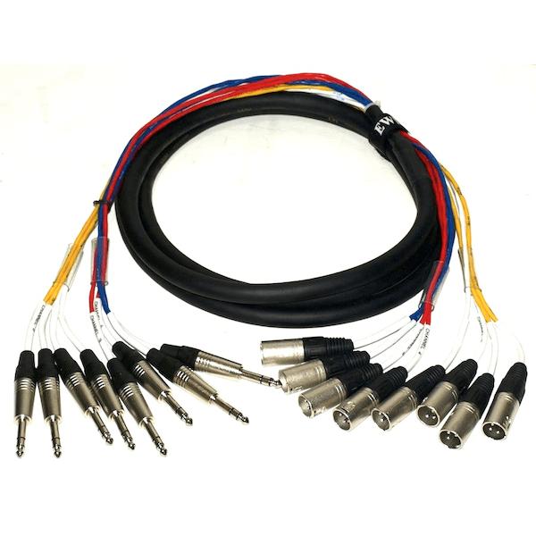 EWI KTMS810 TRS Jack to Male XLR 22 Gauge with 100% Shielding 8 Channel Loom - 10 Feet-Cannon Sound And Light