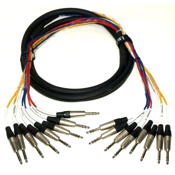 EWI KTPS810 TRS Jack to TRS Jack 22 Gauge with 100% Shielding 8 Channel Loom - 10 Feet-Cannon Sound And Light