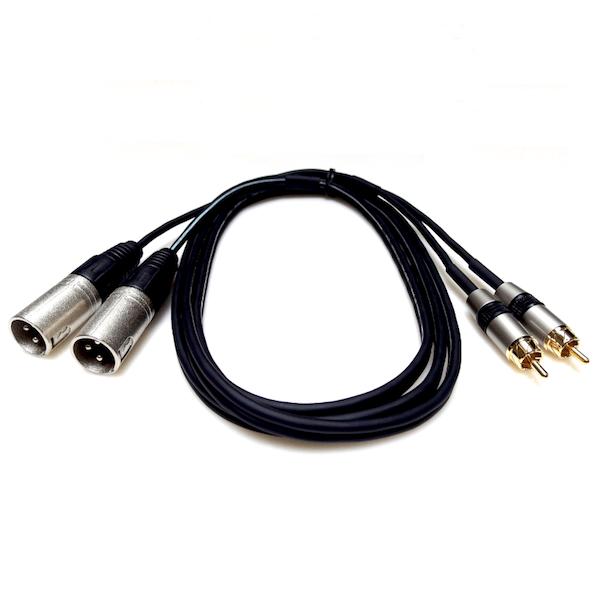 EWI Y2RM-6 2 Metre Stereo RCA To Male XLR Cable-Cannon Sound And Light