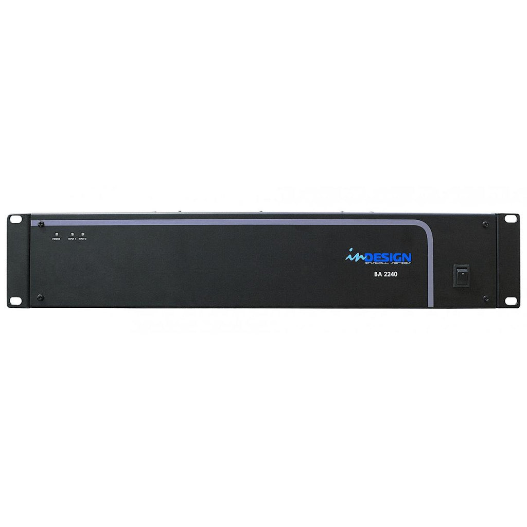 inDESIGN BA2240 2 x 240Watt Basic 4 Ohm or 100V Line Power Amplifier-Cannon Sound And Light