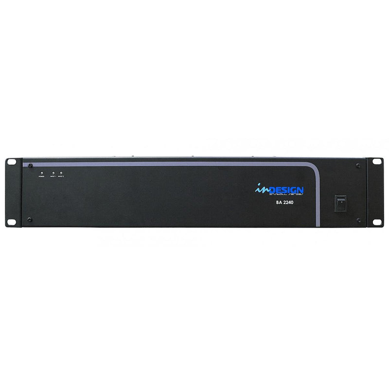 inDESIGN BA2240 2 x 240Watt Basic 4 Ohm or 100V Line Power Amplifier-Cannon Sound And Light