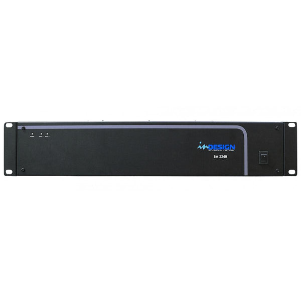 inDESIGN BA2240 2 x 240Watt Basic 4 Ohm or 100V Line Power Amplifier-Cannon Sound And Light