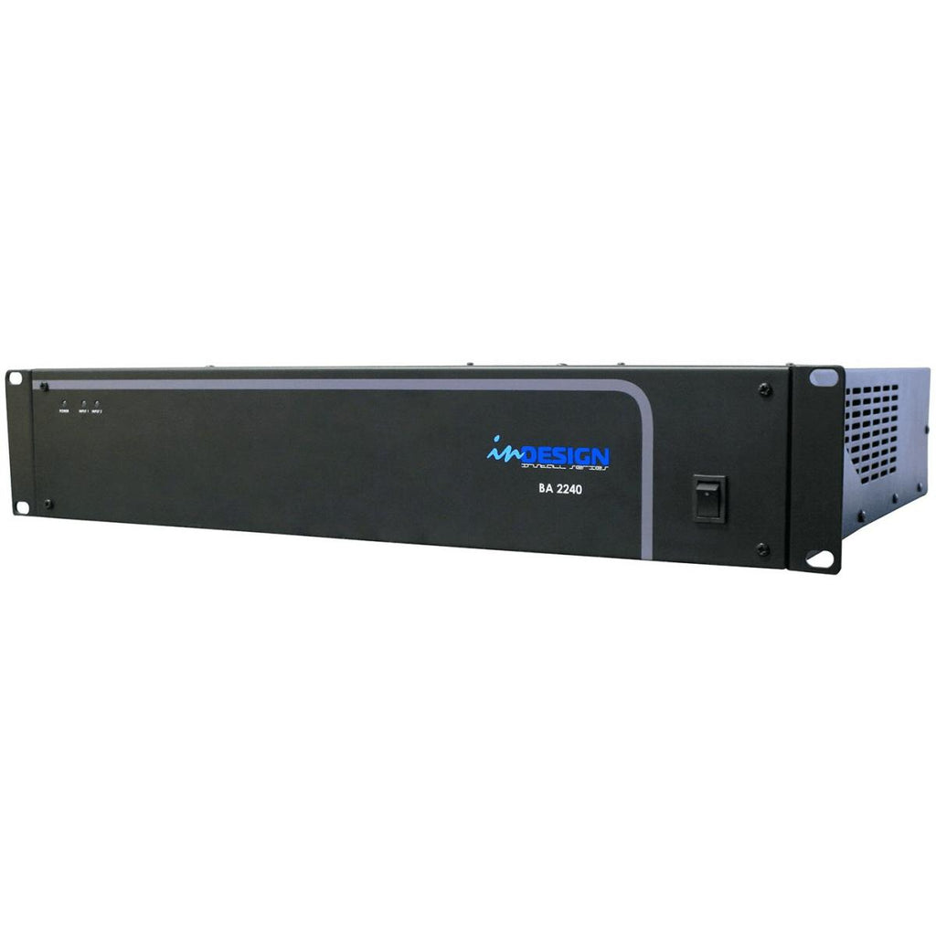 inDESIGN BA2240 2 x 240Watt Basic 4 Ohm or 100V Line Power Amplifier-Cannon Sound And Light