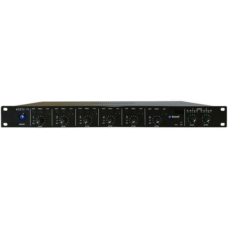 inDESIGN ZM622 6 Input, 2 Output Rack Mount Mixer w/BT