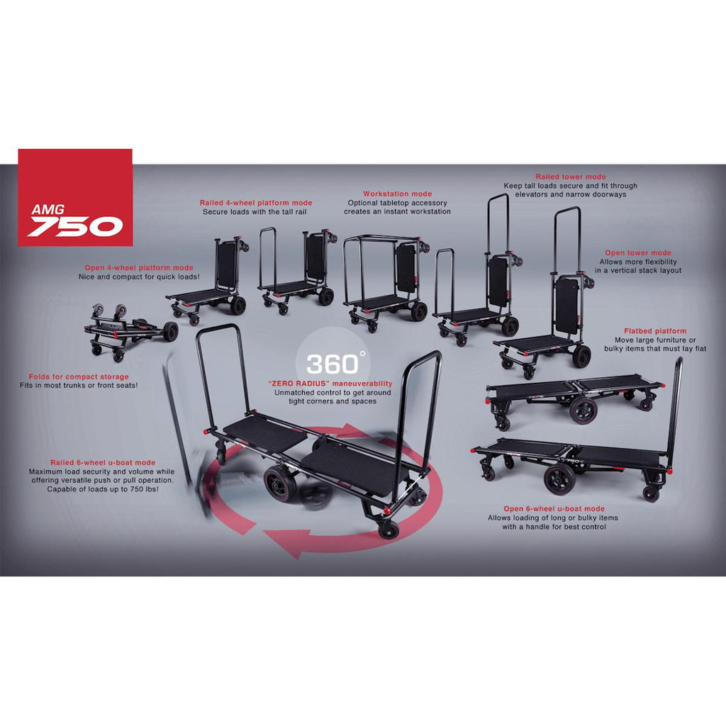 Krane AMG 750 9+ Mode 340 kg Load Capacity Compact Heavy-Duty Equipment Cart-Cannon Sound And Light