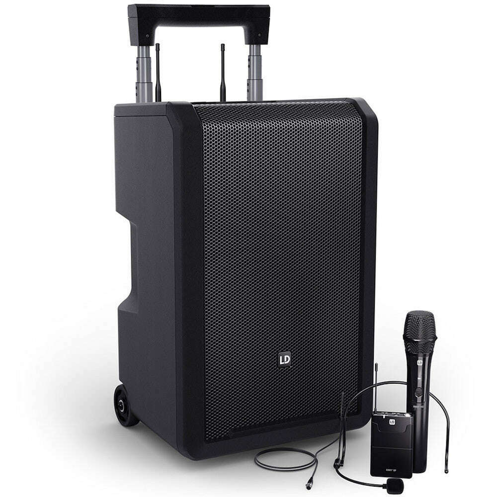 LD Systems ANNY 10 10" Portable battery-powered Bluetooth PA System with Mixer - ANNY 10 w/ 1x Handheld and 1x Headset Microphone (655 - 679 MHz)