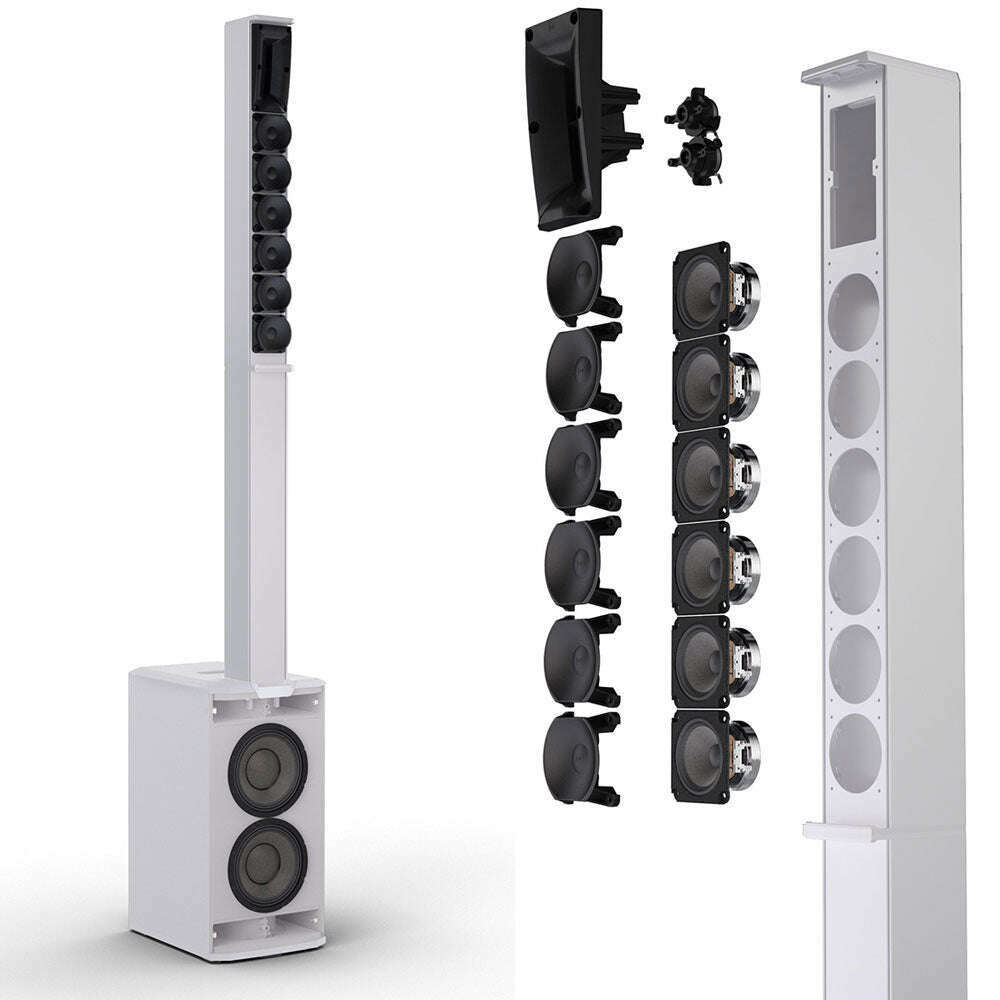 LD Systems MAUI11G3MIXW Portable Cardioid Column PA w/ Digital Mixer - White