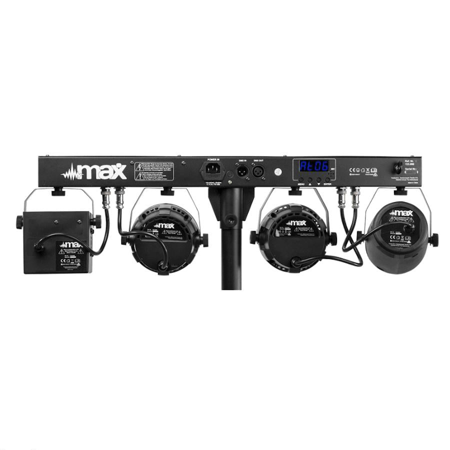MAX PartyBar09 1x Par, 1x Strobe, 1x Derby + 1x Jellymoon LED-Cannon Sound And Light