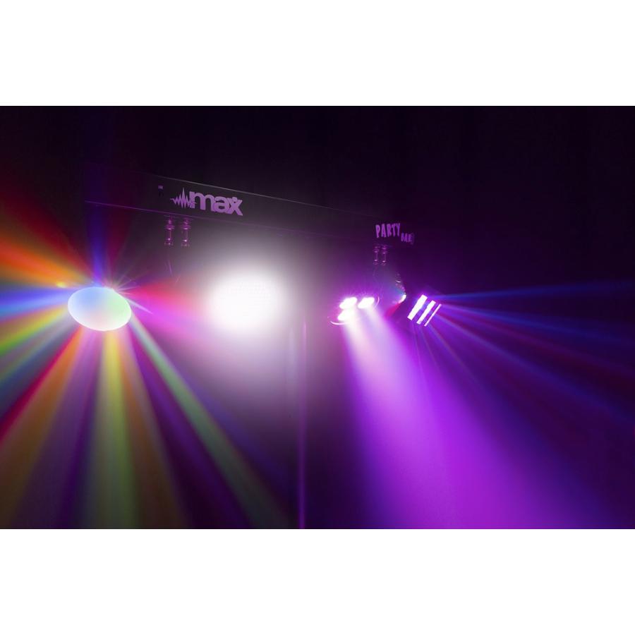 MAX PartyBar09 1x Par, 1x Strobe, 1x Derby + 1x Jellymoon LED-Cannon Sound And Light