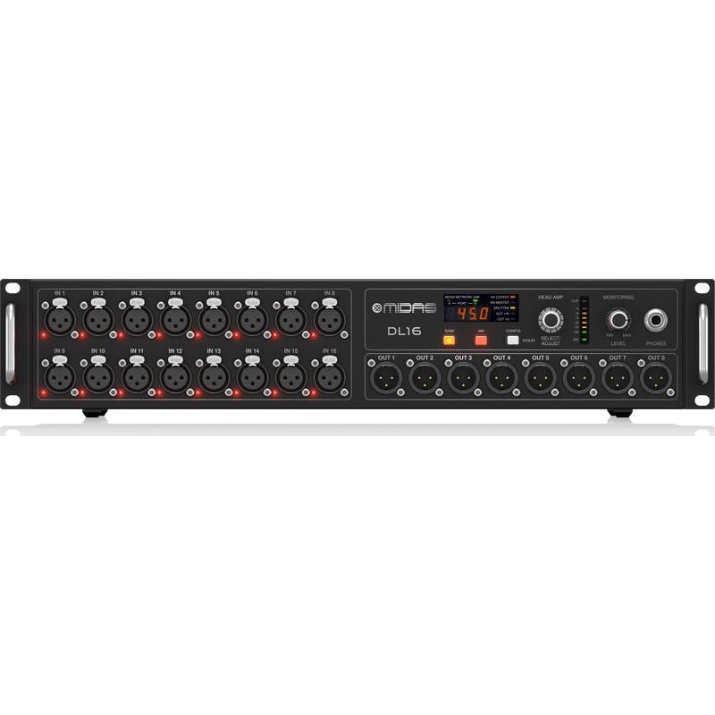 Midas DL16 16 Input, 8 Output Stage Box with 16 MIDAS Microphone Preamps-Cannon Sound And Light