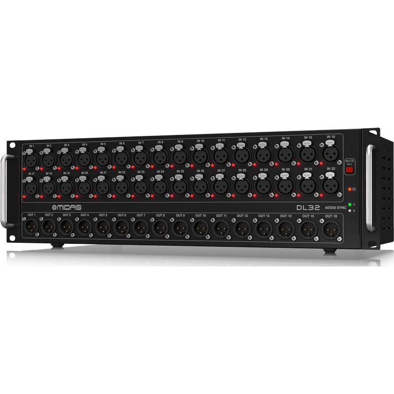 Midas DL32 32 Input, 16 Output Stage Box with 32 MIDAS Microphone Preamps-Cannon Sound And Light