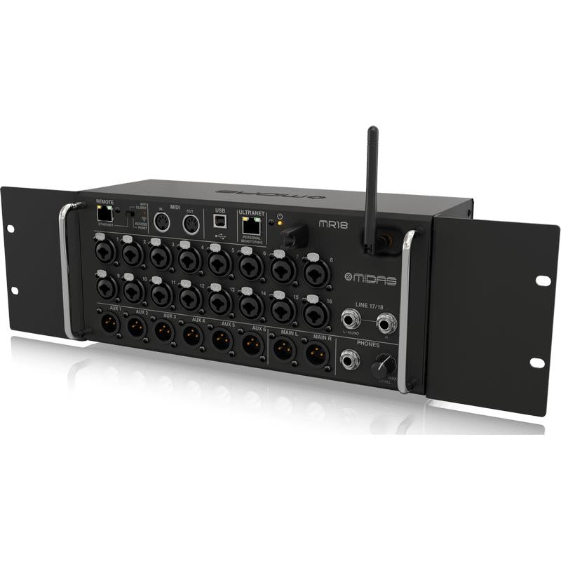 Midas MR18 18-Input Digital Mixer for iPad/Android Tablets-Cannon Sound And Light