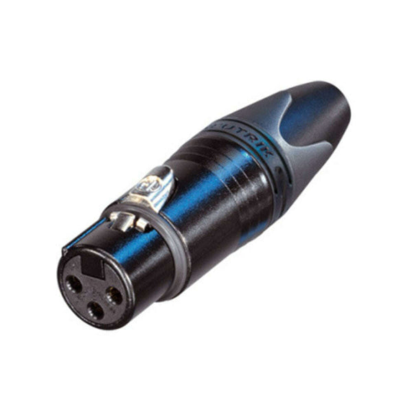 Neutrik - NC3FXX-BAG - 3-Pin XLR Female Line Connector with black metal housing and silver contacts