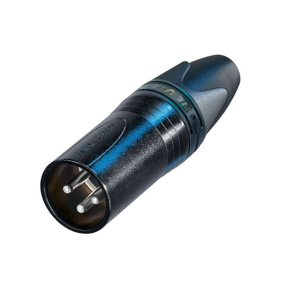 Neutrik - NC3MXX-BAG - 3-Pin XLR Male Line Connector with black metal housing and silver contacts