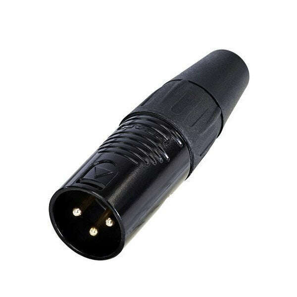 Neutrik Rean RC3M-B 3-Pin Male XLR Black/Gold Line Connector