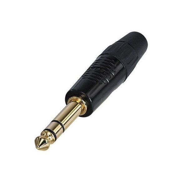 Neutrik Rean RP3C-B 3-Pole 1/4 Inch Black/Gold Phone Plug