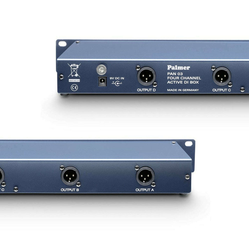 Palmer PAN 03 19 Inch 4-Channel Rack Mount Active DI Box