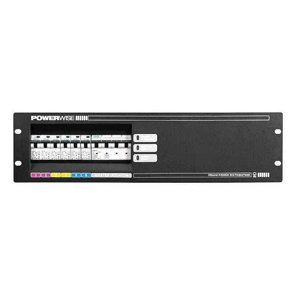 PowerwisePD620i 3 Phase to 6 x 20A Neutrik powerCON and 6 x 15A GPO Rackmount Power Distribution Unit