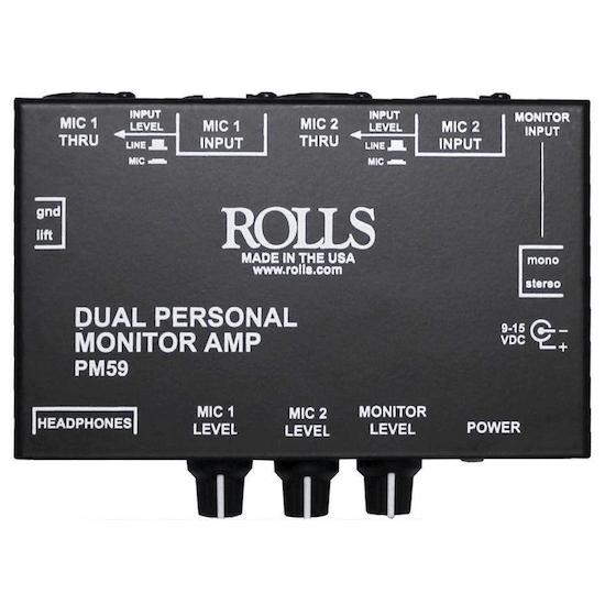 Rolls PM59 Dual Personal Monitor Amp-Cannon Sound And Light