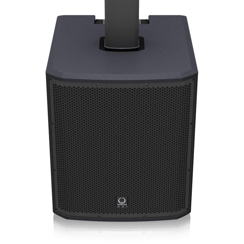 Turbosound iNSPIRE iP2000 V2 1,000W Powered Column Loudspeaker w/ 12" Subwoofer & 16 Neo Drivers-Cannon Sound And Light