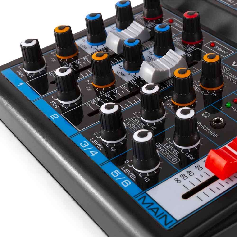 Vonyx VMM-P500 4-Channel Mixer with USB/Audio Interface, MP3 & Bluetooth
