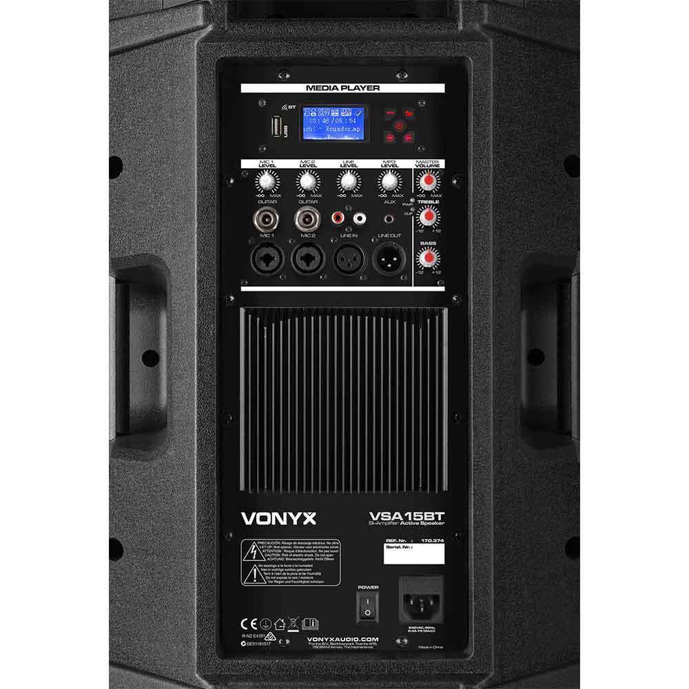Vonyx VSA15BT Bi-Amplified 500watt RMS 12″ Inch Active Speaker with BT/MP3