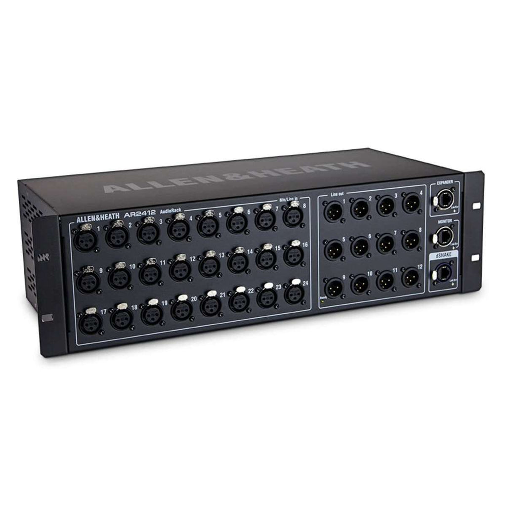 Allen & Heath AR2412 24 XLR Input and 12 XLR Output Audio Rack/Stage Box for Qu