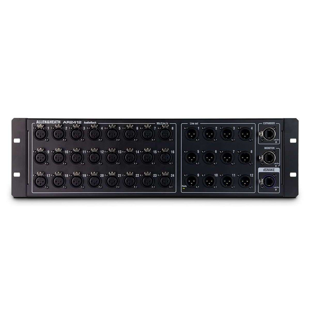 Allen & Heath AR2412 24 XLR Input and 12 XLR Output Audio Rack/Stage Box for Qu