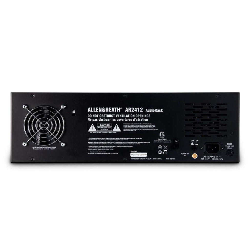 Allen & Heath AR2412 24 XLR Input and 12 XLR Output Audio Rack/Stage Box for Qu