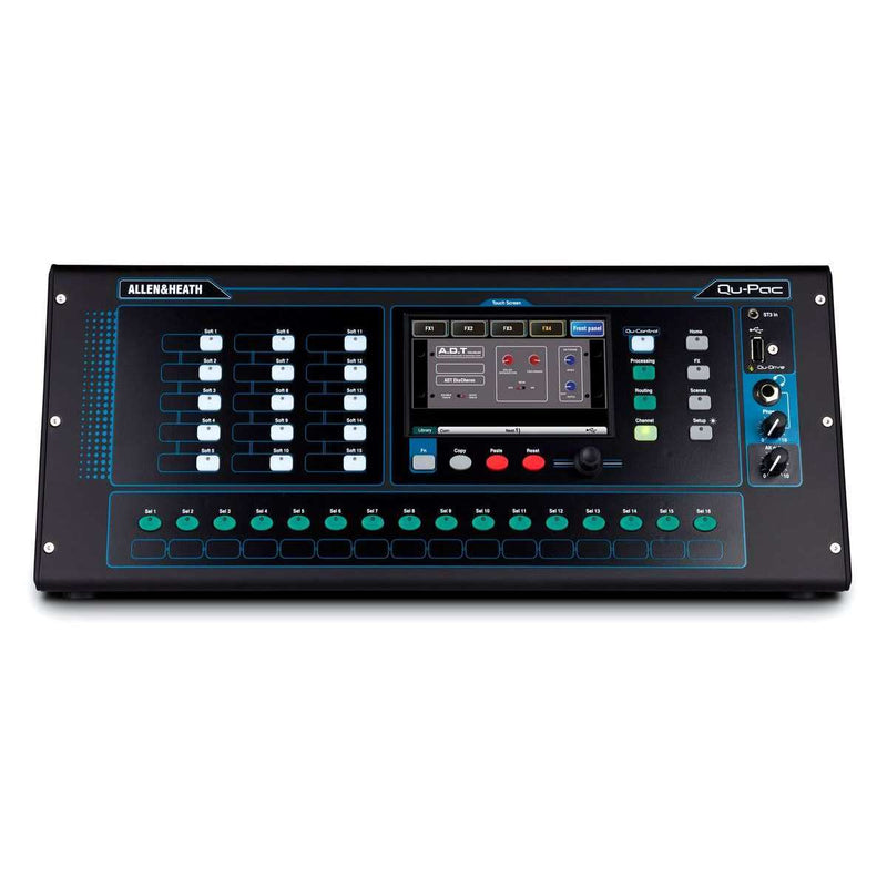 Allen & Heath Qu-Pac Portable 22 in / 12 out Digital Rackmount Mixer with 5″ Colour Touchscreen