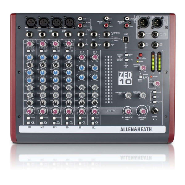 Allen & Heath ZED10 4 Mono + 3 Stereo Input Mixer with 3-band Mid-Sweep EQ