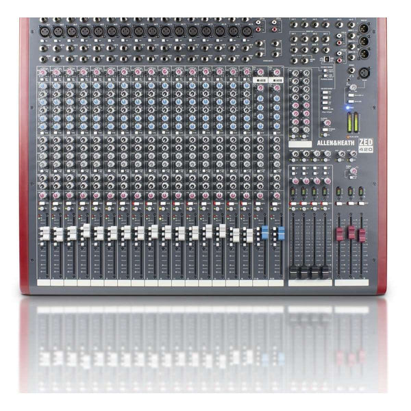Allen & Heath ZED420 16 Mono + 2 Stereo Input Mixer with 6 Aux  4-band Dual Mid-Sweep EQ & 4 Groups