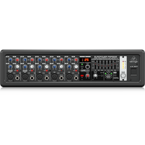 Behringer EUROPOWER PMP550M 500W 5-Channel Powered Mixer w/ KLARK TEKNIK Multi-FX Processor