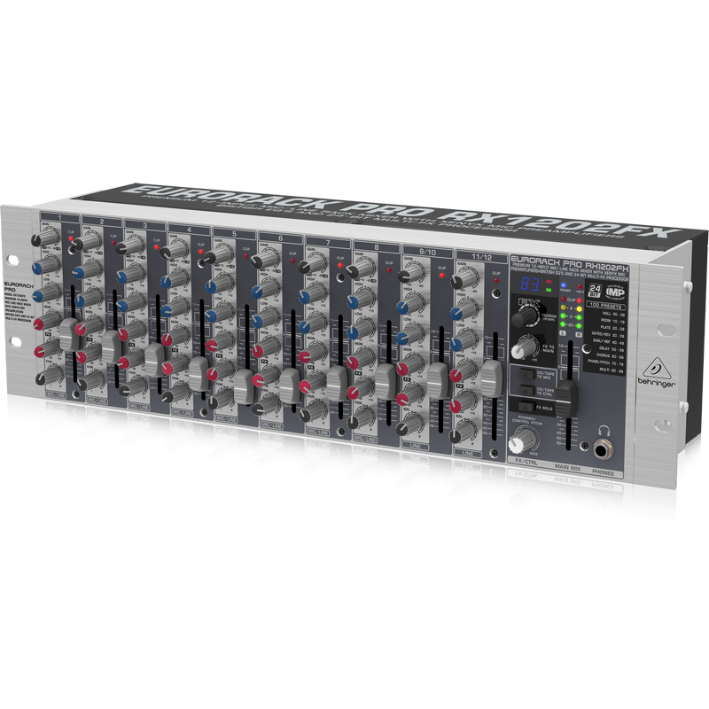 Behringer Eurorack Pro RX1202FX Premium 12-Input Mic/Line Rack Mixer Behringer Eurorack Pro RX1202FX Premium 12-Input Mic/Line Rack Mixer