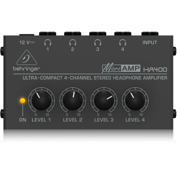 Behringer MICROAMP HA400 Ultra-Compact 4-Channel Stereo Headphone Amplifier