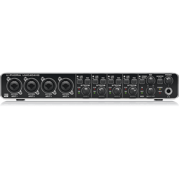 Behringer U-PHORIA UMC404HD 4x4, 24-Bit/192 kHz USB Audio/MIDI Interface