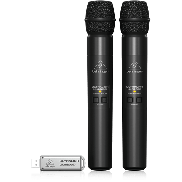 Behringer ULTRALINK ULM202USB 2.4 GHz Digital Wireless System w/2 Microphones & USB Receiver