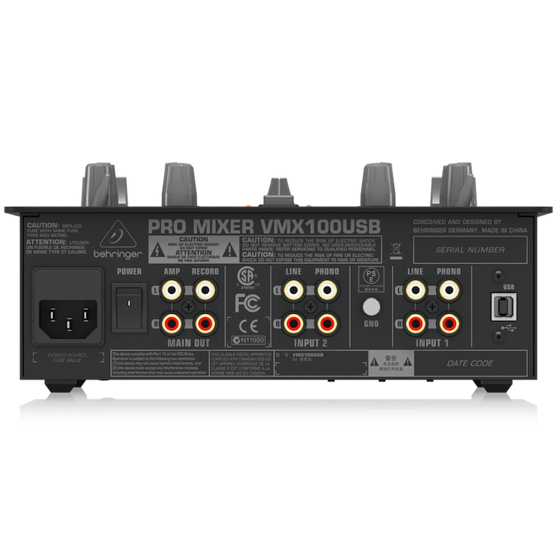 Behringer VMX100USB Professional 2-Channel DJ Mixer Behringer VMX100USB Professional 2-Channel DJ Mixer