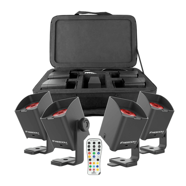 Chauvet Freedom H1 4x 10 Watt Hex-colour Battery Powered LED Wash Light Package