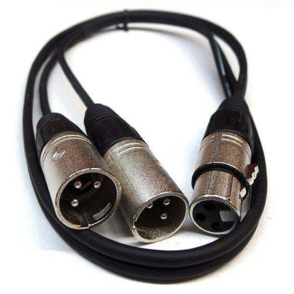 EWI 30cm Female XLR to 2 x Male XLR Splitter Cable
