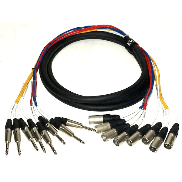 EWI MTMS810 TRS Jack to Male XLR 22 Gauge with 100% Shielding 8 Channel Loom - 10 Feet