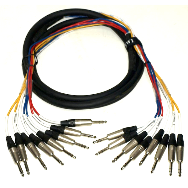 EWI MTPS810 TRS Jack to TRS Jack 22 Gauge with 100% Shielding 8 Channel Loom - 10 Feet
