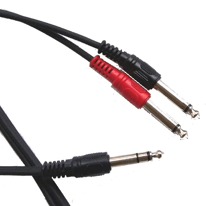 EWI TRS Stereo Jack To 2 Mono Jacks Y Insert Cable