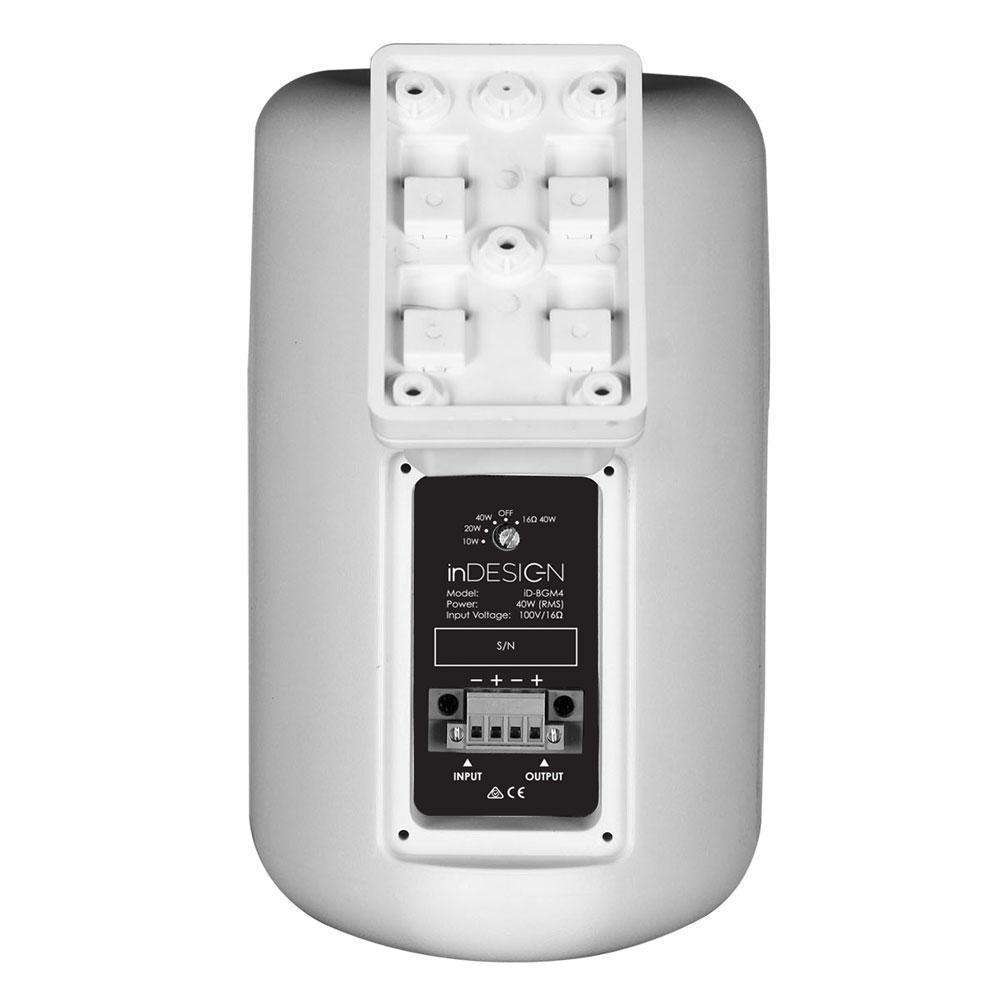 inDESIGN iD-BGM4 4″ 2-Way Weather Resistant Installation Speakers (pair) - Black or White