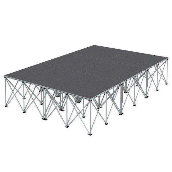 Intellistage 2 Metre x 3 Metre Portable Stage - 30, 40 or 60cm High (6 Square Metres) - 60cm