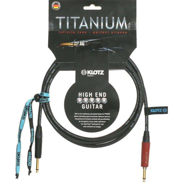Klotz High End Titanium 0300PSP 3 Metre Guitar Cable with Neutrik NP2X-AU-SILENT Jack Plug